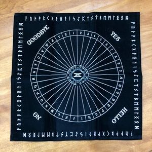 Divination altar cloth in a black velour fabric